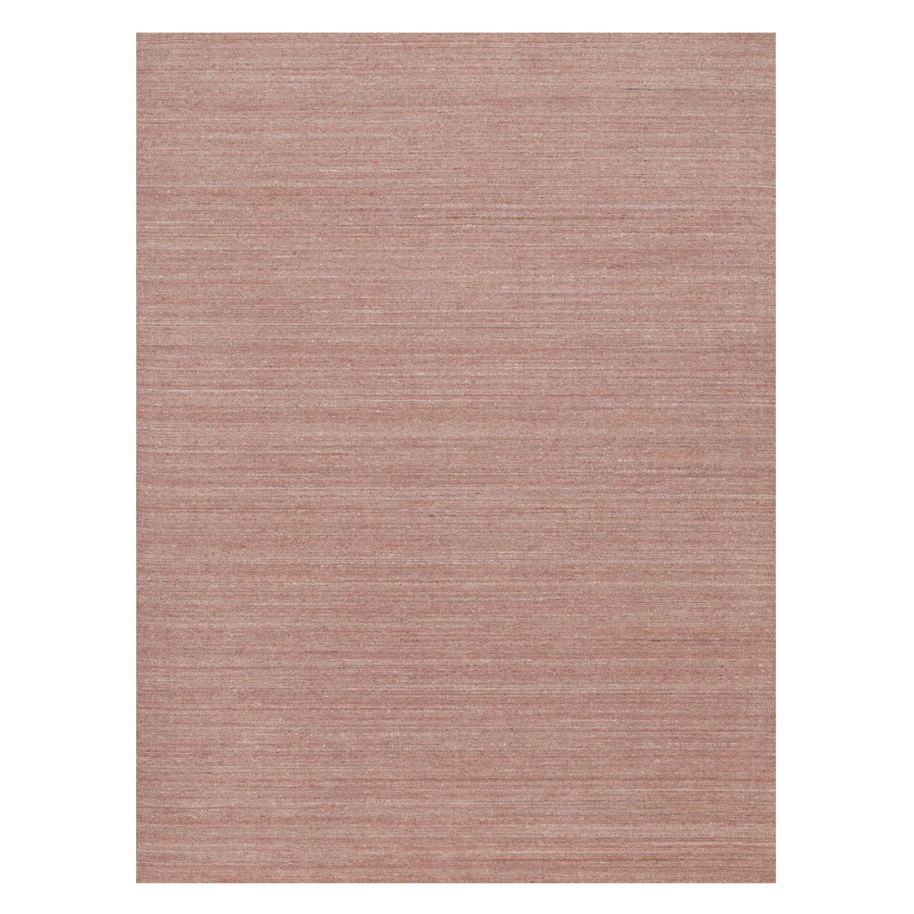 9'x12' Flamingo Pink, Soft Wool, Hand Loomed, Plain Modern Striae Design, Tone on Tone, Oriental Rug 